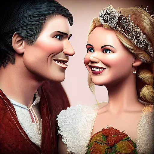 Image similar to once upon a time, and they live happily ever after, ultra realistic, detailed, faces