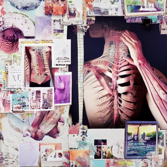 Image similar to scrapbooking, photo montage, human anatomy