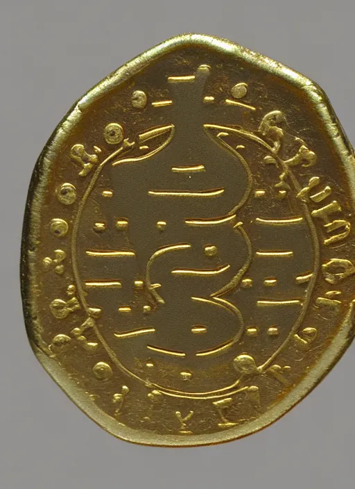 Prompt: golden coin of bitcoin billon tetradrachm of alexandria, egypt, 2 5 mm, ptolemaic and byzantine coinage, museum coin collection