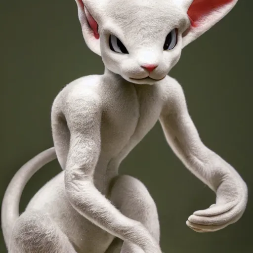 Image similar to national geographic professional photo of mewtwo, award winning