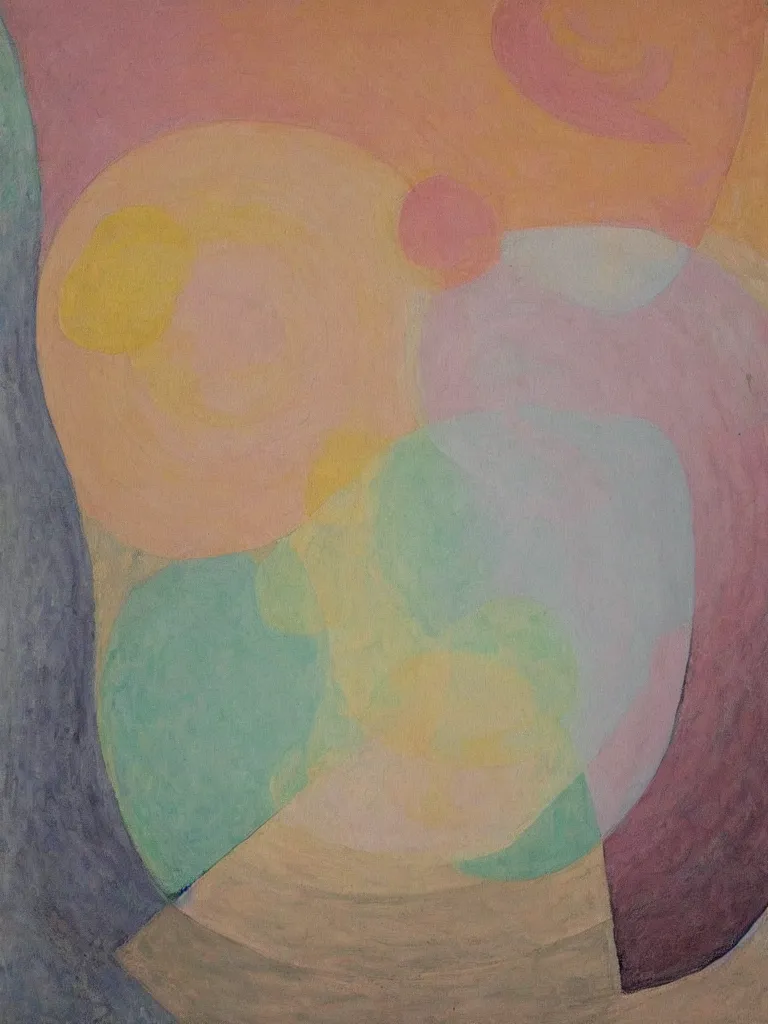 Prompt: abstract painting by hilma af klint, art decor, pastel color scheme,