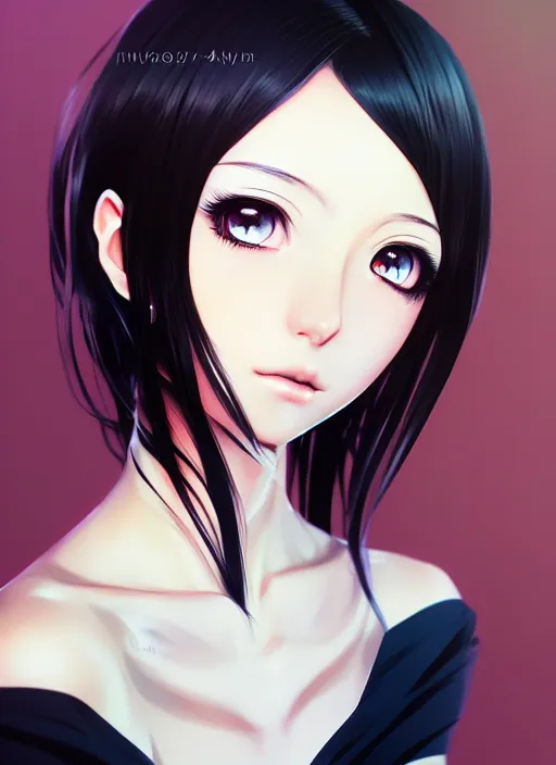 Prompt: portrait of beautiful young anime girl, cute-fine-face, pretty face, realistic shaded Perfect face, black hair, fine details. Anime, final fantasy, highly detailed, artstation, illustration, art by Ilya Kuvshinov