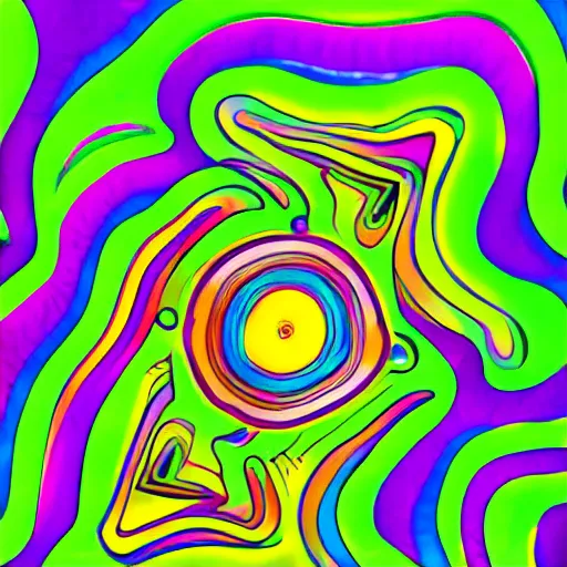 Image similar to psychedelic jelly, bright neon colors, digital art