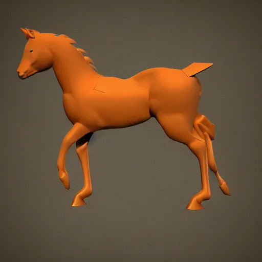 Image similar to a mechanically enhanced horse, digital art, 3 d render, blender,