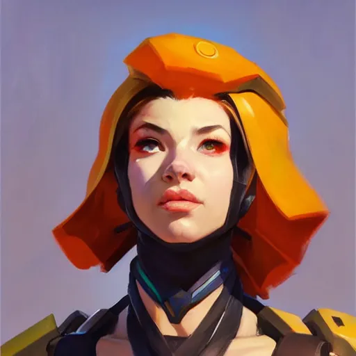 Image similar to Greg Manchess portrait painting of 02 - ゼロツ as Overwatch character, medium shot, asymmetrical, profile picture, Organic Painting, sunny day, Matte Painting, bold shapes, hard edges, street art, trending on artstation, by Huang Guangjian and Gil Elvgren and Sachin Teng