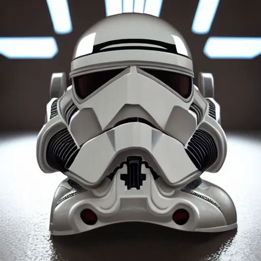 Image similar to star wars clone trooper, sitting on crate in Kamino, in the rain, detailed, incredible, 4k, photorealistic