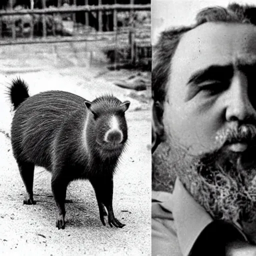 Image similar to Capybara as Fidel Castro