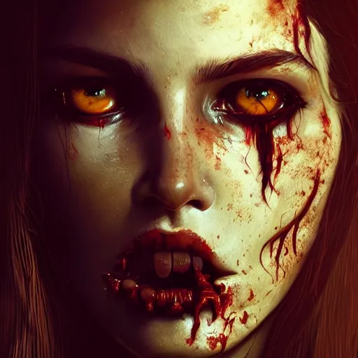 Image similar to portrait of young cindy crawford as a zombie, 7 days to die zombie, fine art, award winning, intricate, elegant, sharp focus, cinematic lighting, highly detailed, digital painting, 8 k concept art, art by guweiz and z. w. gu, masterpiece, trending on artstation, 8 k