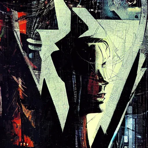 Prompt: cyberpunk by dave mckean