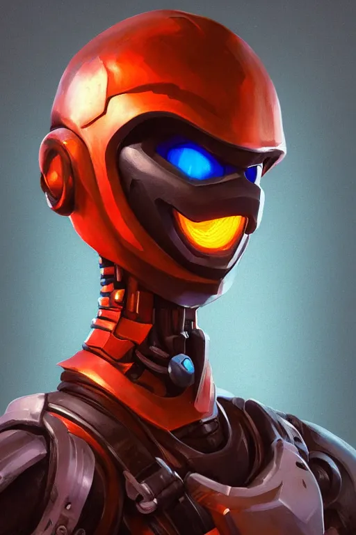 Image similar to epic mask helmet robot ninja portrait stylized as fornite style game design fanart by concept artist gervasio canda, behance hd by jesper ejsing, by rhads, makoto shinkai and lois van baarle, ilya kuvshinov, rossdraws global illumination radiating a glowing aura global illumination ray tracing hdr render in unreal engine 5