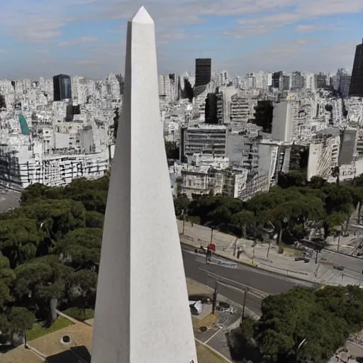 Image similar to the obelisk of the city of buenos aires as a giant robot