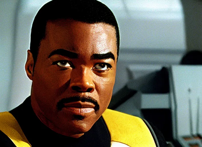 Prompt: Star Trek a photograph of Commander Geordi La Forge