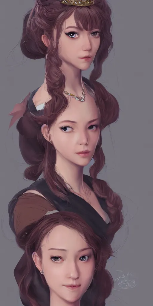 Prompt: portrait of a princess by wataboku on artstation