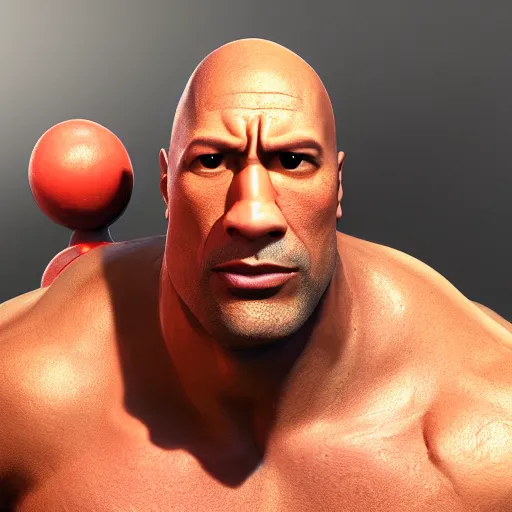 Prompt: gameplay footage of Dwayne ther rock johnson in Team Fortress 2, 3d Render, source engine