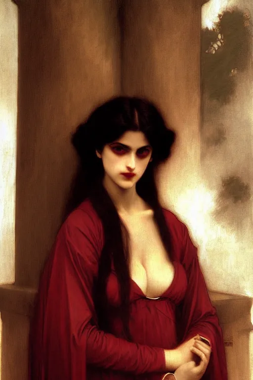 Image similar to spain vampire, painting by rossetti bouguereau, detailed art, artstation