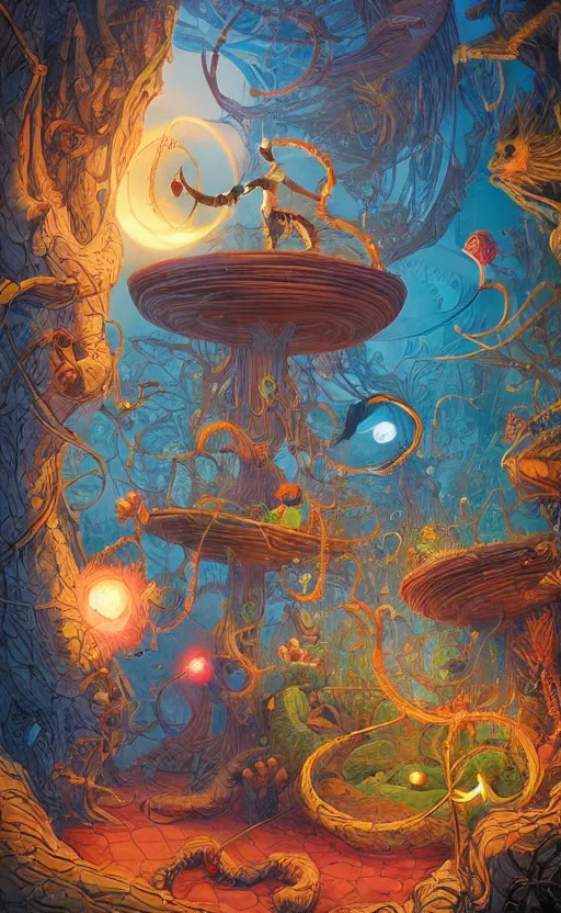 Prompt: the third first image on the scattered absurdity server, dr seuss, and dr strange, very pretty, photorealistic, portal hopping and time warping with reckless abandon, by Greg rutkowski, Jacek Yerka, Dan Mumford