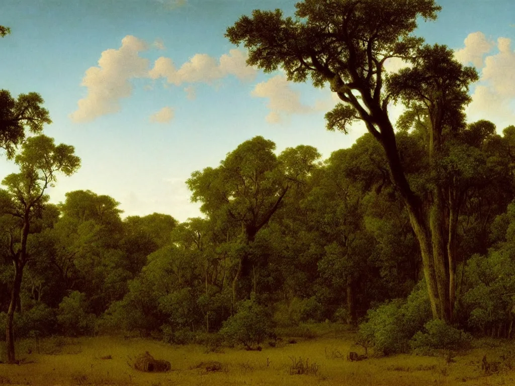 Prompt: A Beautiful Wilderness Landscape in Old Florida, by Martin Johnson Heade