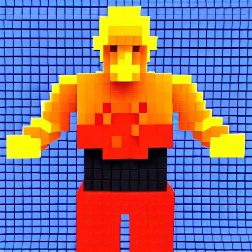 Image similar to voxel art of the terminator ( 1 9 8 4 )
