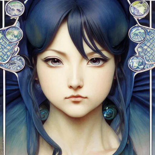 Prompt: intricately detailed vfx portrait of nami by eiichiro oda!, makoto shinkai, alphonse mucha, art by artgerm and greg rutkowski!, blue eyes!!, large aquiline nose!!, best of behance, concept art, matte, sharp focus, adolphe bouguereau, annie leibovitz, stanley kubrick,