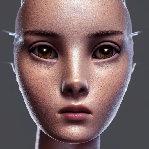 Image similar to Portrait of the most advanced female humanoid robot, intricate, headshot, sharp focus, cinematic lighting, octane render, 8k, 4k, hdr, very realistic, highly detailed, photorealistic, artistic photography, chiaroscuro, cinestill 800t