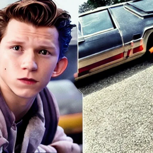 Image similar to Tom Holland as Marty MCFly