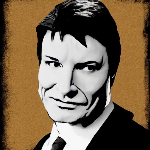 Prompt: nathan fillion in the style of guy fawkes mask