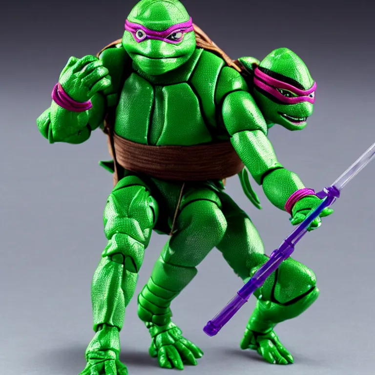 Image similar to leonardo tmnt action figure, 1 9 8 0 s, product shot, plastic toy, shiny, reflective, realistic, new in the package, unopened, mint codition