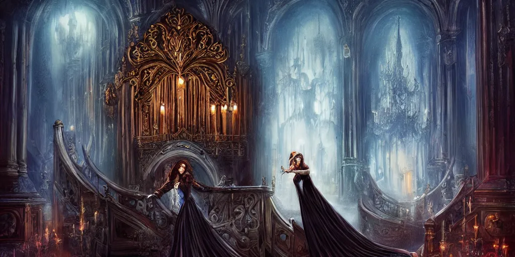 Image similar to the phantom of the opera, fantasy art in the style of Anne Stokes, digital art, with lots of details, cinematic lighting, 4K, Unreal Engine, ultra realistic