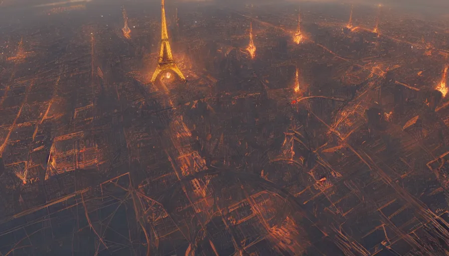 Image similar to paris from another universe, hyperdetailed, artstation, cgsociety, 8 k