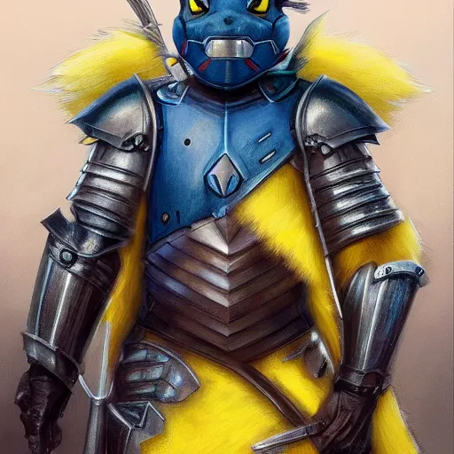 Image similar to pikachu as a realistic fantasy knight, closeup portrait art by donato giancola and greg rutkowski, realistic face, digital art, trending on artstation, symmetry!!, no helmet