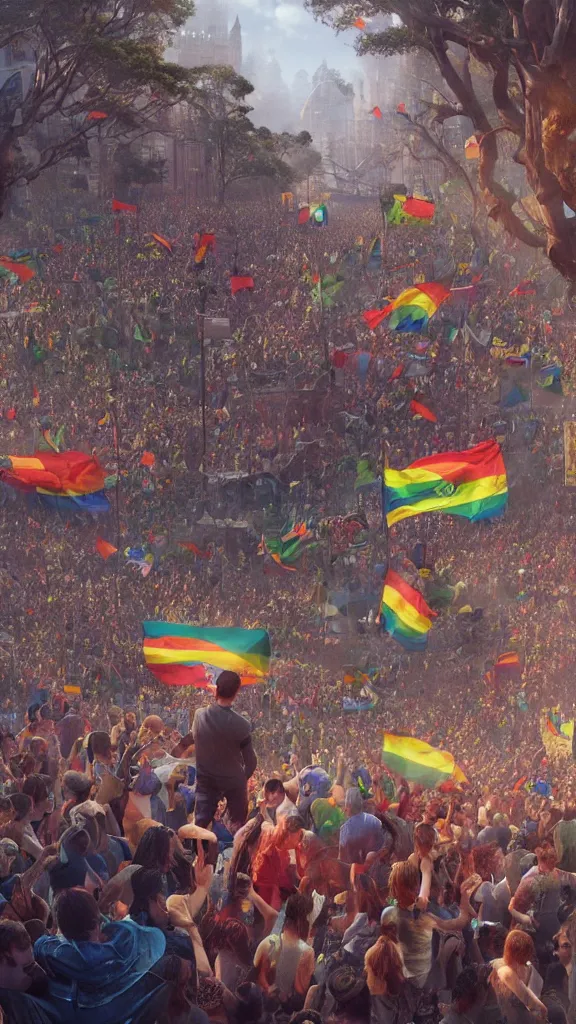 Prompt: portrait of Tony Abbott at the gay pride, by greg rutkowski, very coherent, hyper realism, high detail, vivid colors, octane render, unreal engine, 8k, Smooth gradients, High contrast, depth of field by Jacek Yerka