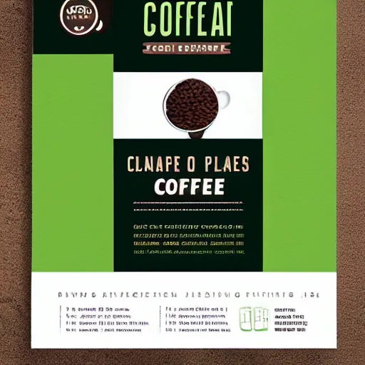 Image similar to square shaped flyer design for a coffee bean roasting company, layout design, black and green colour palette, template layout