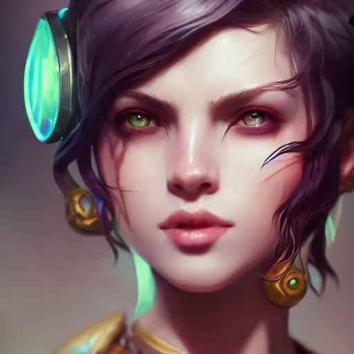 Image similar to league of legends portrait, au naturel, hyper detailed, digital art, trending in artstation, cinematic lighting, studio quality, smooth render, unreal engine 5 rendered, octane rendered, art style by klimt and nixeu and ian sprigger and wlop and krenz cushart.