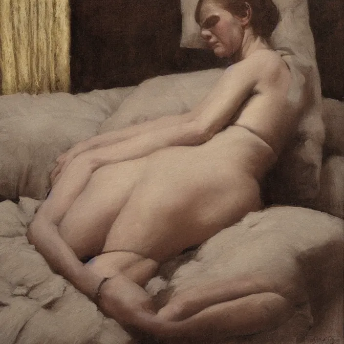 Prompt: a painting by vincent desiderio