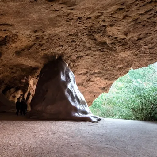 Prompt: A cave made out of leather