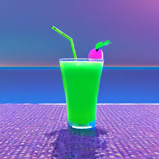 3D render of Kirby sipping a tropical drink | Stable Diffusion | OpenArt
