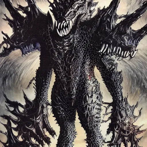 Image similar to concept art of a kaiju by ayami kojima