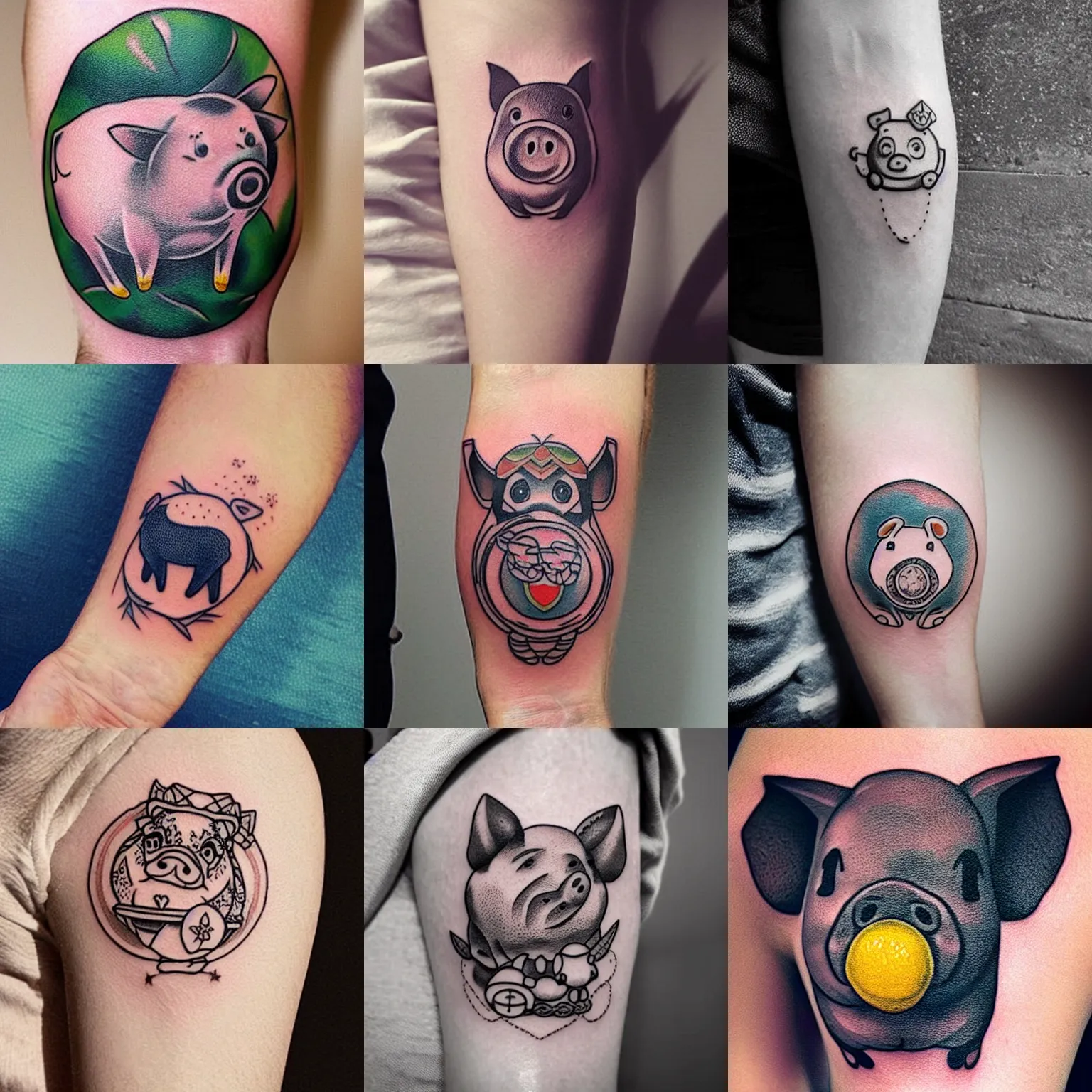 cute neotraditional tattoo design of a pig made from | Stable Diffusion |  OpenArt