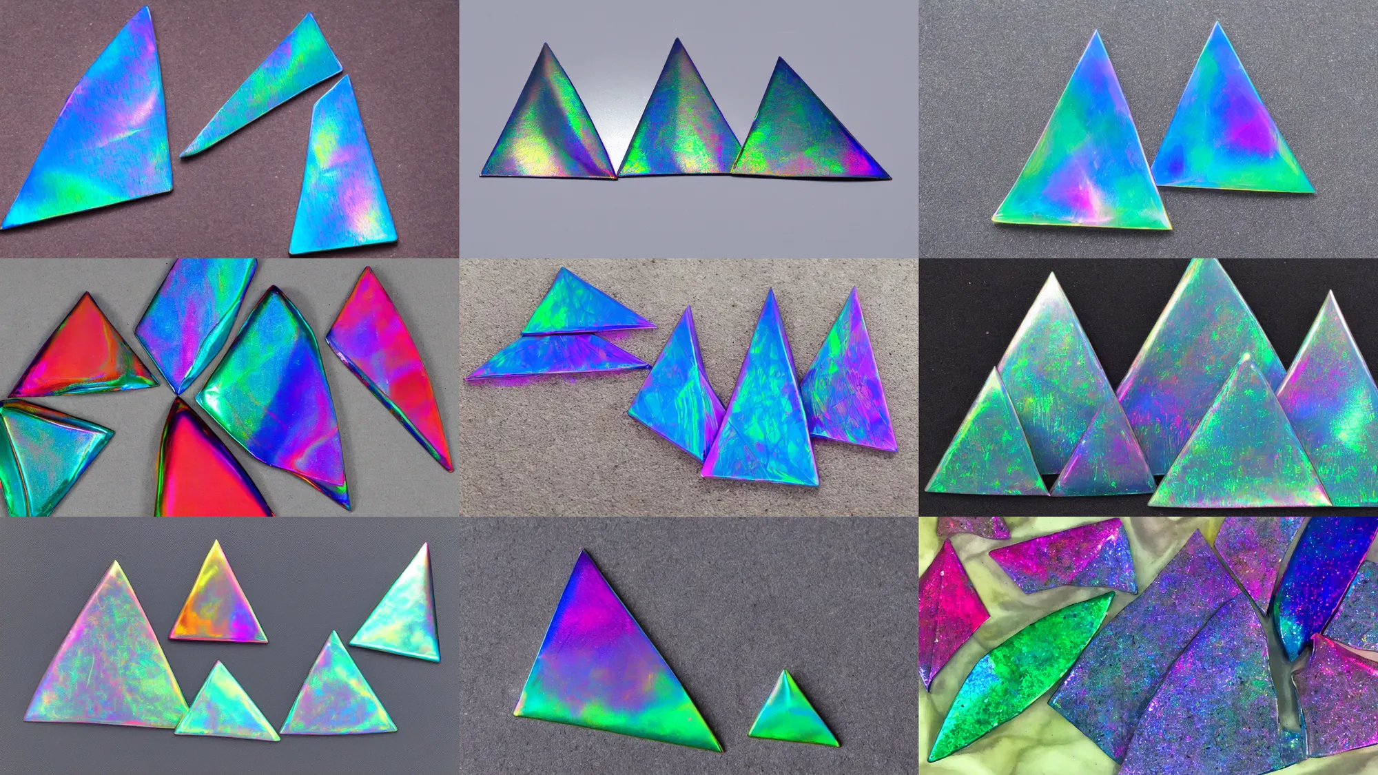 Prompt: iridescent corpulent polish triangle ( s )