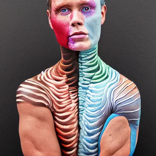 Image similar to human figure bodypaint by graham ingels