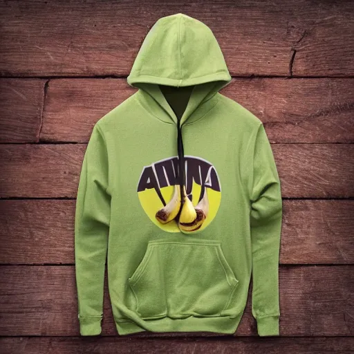 Prompt: a hoodie made from bananas, realistic photo