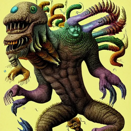 Image similar to bizarre bestiary of repressed unconscious emotional monsters and creatures