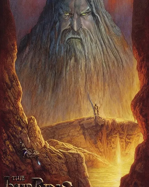 Image similar to the cover art by john howe for the 3 6 th edition of lord of the rings