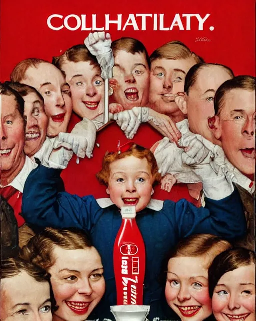 Image similar to highly detailed colgate poster by norman rockwell sharp 4K