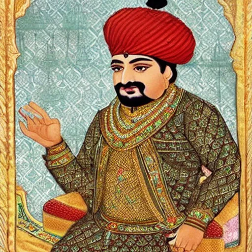 Prompt: mughal emperor akbar in real life, photograph, colorized