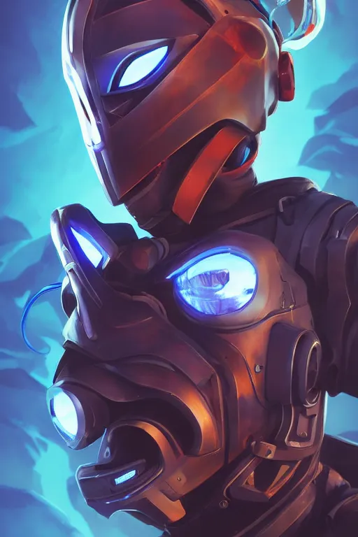 Image similar to epic mask helmet robot ninja portrait stylized as fornite style game design fanart by concept artist gervasio canda, behance hd by jesper ejsing, by rhads, makoto shinkai and lois van baarle, ilya kuvshinov, rossdraws global illumination radiating a glowing aura global illumination ray tracing hdr render in unreal engine 5