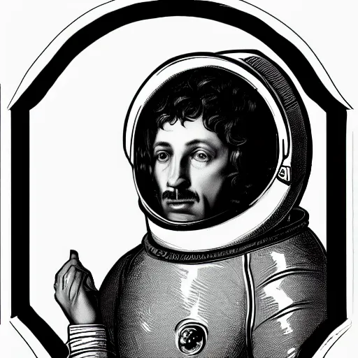 Prompt: renaissance style character portrait of an astronaut