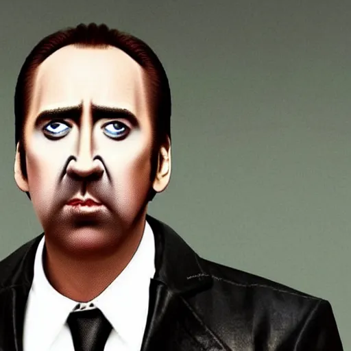 Image similar to a completely strange photo of nic cage