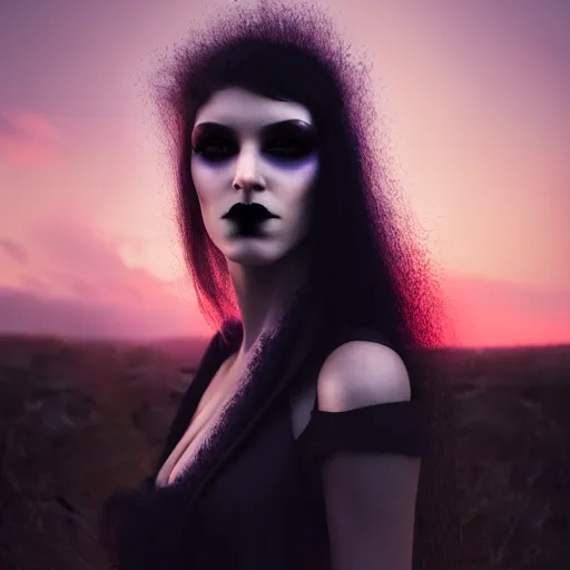 Image similar to photographic portrait of a stunningly beautiful goth emo cyberpunk female in soft dreamy light at sunset, contemporary fashion shoot, by edward robert hughes, annie leibovitz and steve mccurry, david lazar, jimmy nelsson, breathtaking, 8 k resolution, extremely detailed, beautiful, establishing shot, artistic, hyperrealistic, beautiful face, octane render