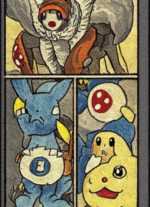 Image similar to a pokemon card from the 1 6 9 0 s